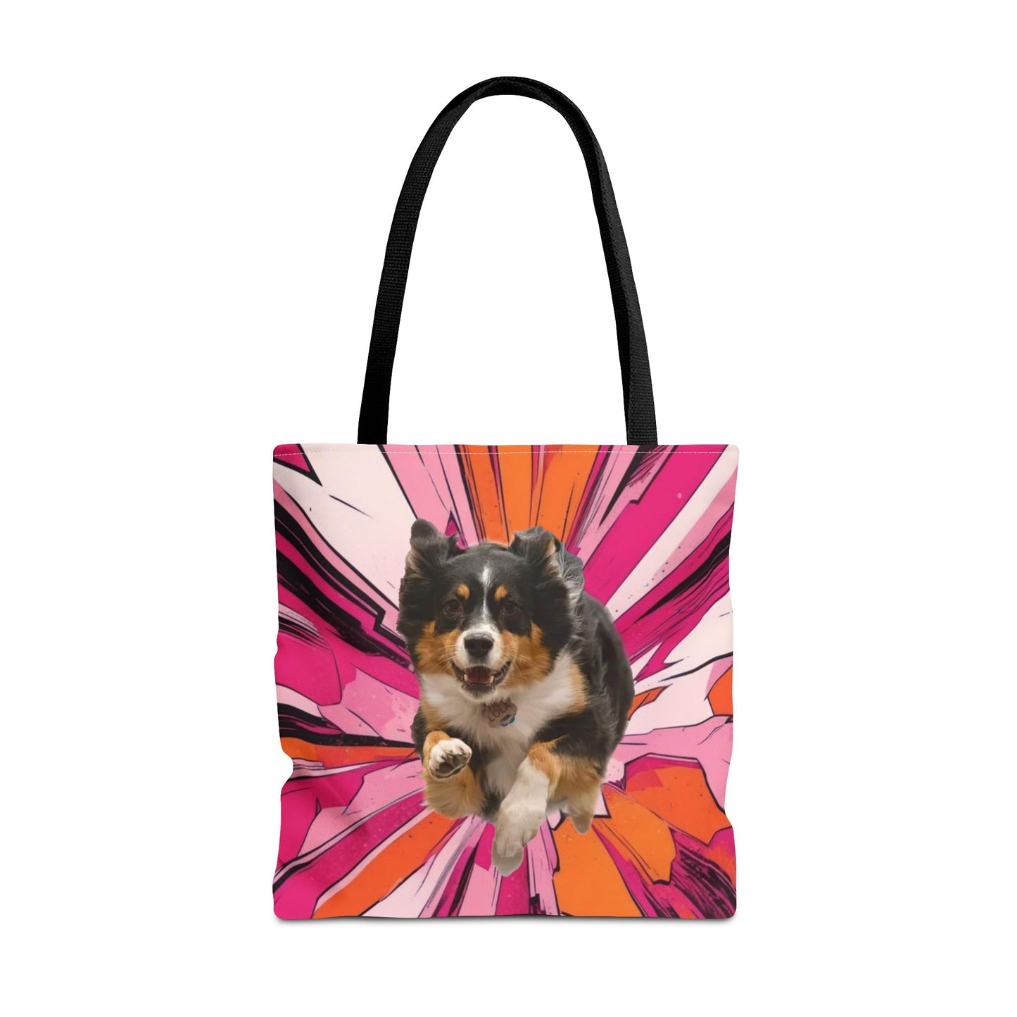 CHOOSE BACKGROUND! CUSTOM PINK ORANGE  TOTE