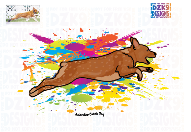 CATTLE DOG COLOR SPLASH  - RED