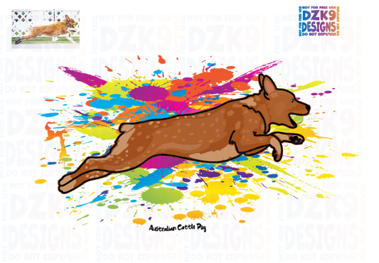 CATTLE DOG COLOR SPLASH  - RED