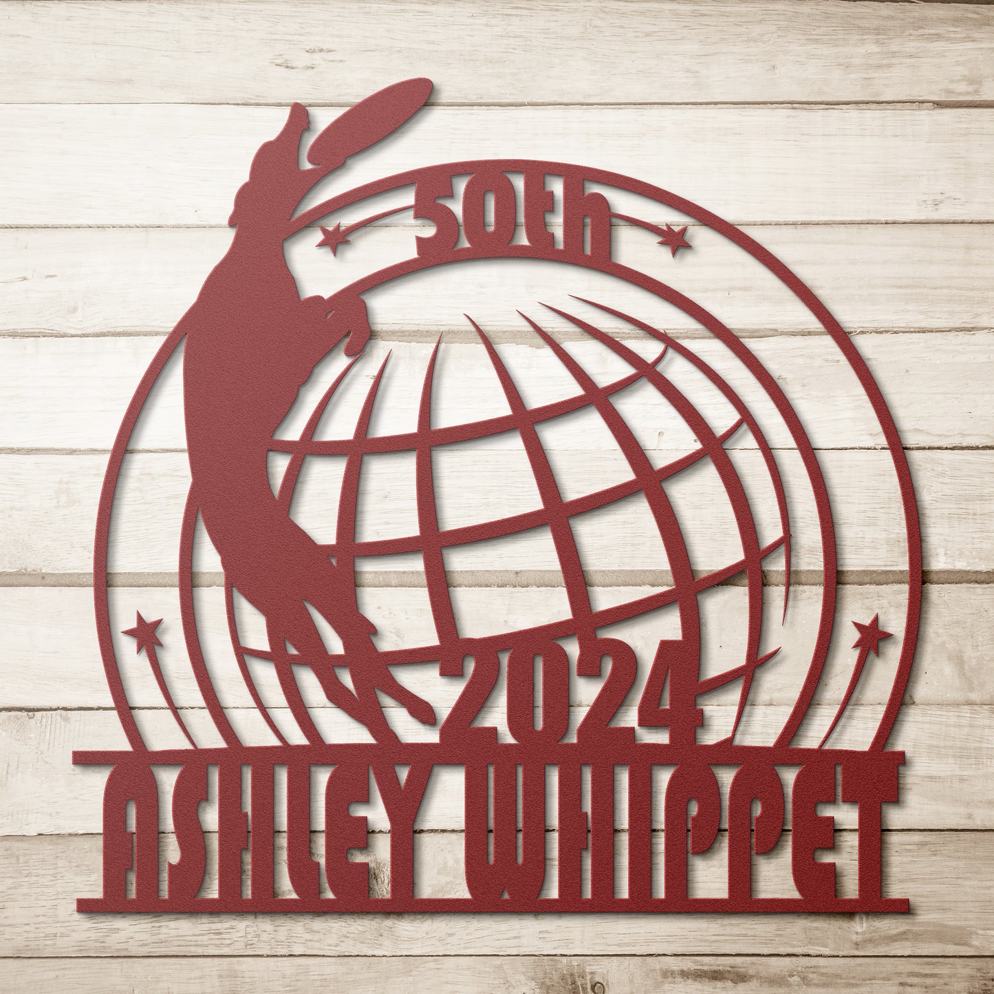 ASHLEY WHIPPET METAL ART - sample award