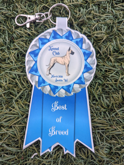 Rosette Keychains - Leather Award - CUSTOM!