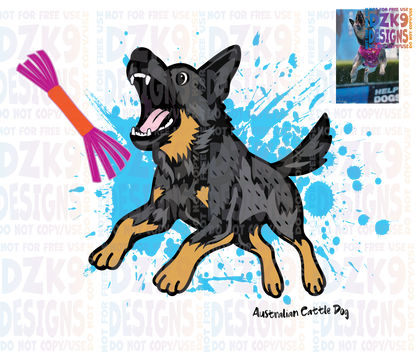 Cattle Dog Cartoon - Dock Jumping SHIRTS & MORE!