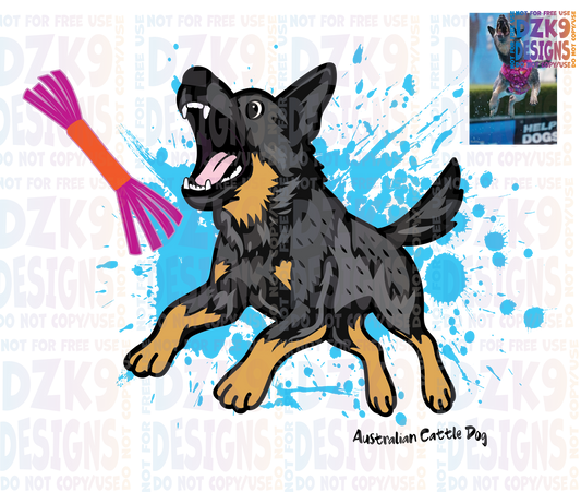 Cattle Dog Cartoon - Dock Jumping SHIRTS & MORE!