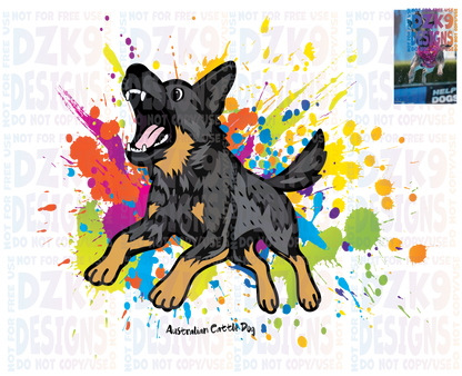 Cattle Dog Cartoon - Color Splash SHIRTS & MORE!