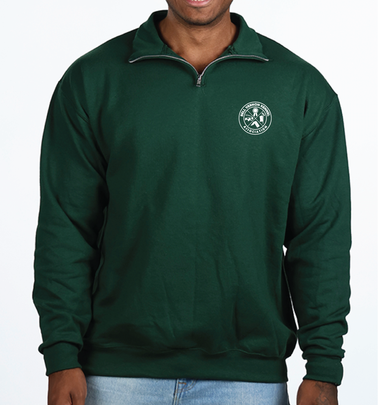 BELL VERNON Quarter-Zip Cadet Collar Sweatshirt
