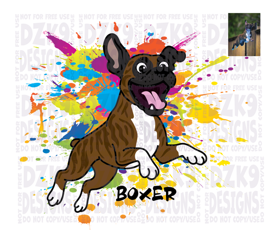 COLOR SPLASH -  Boxer CARTOON