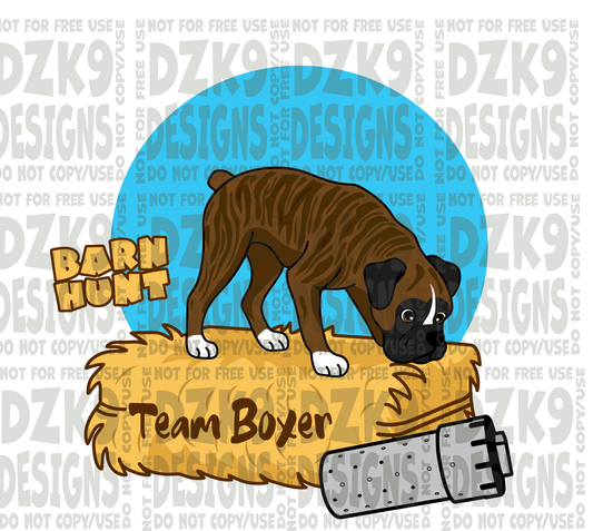BARN HUNT -  Boxer CARTOON