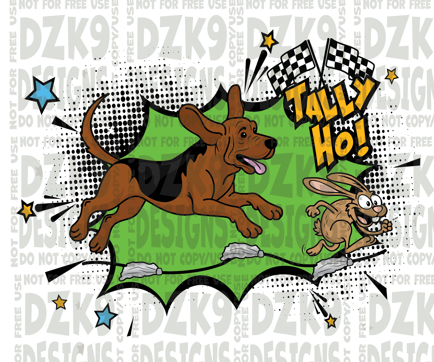 BLOODHOUND TALLY HO COMIC STYLE