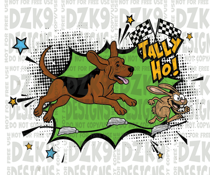 BLOODHOUND TALLY HO COMIC STYLE