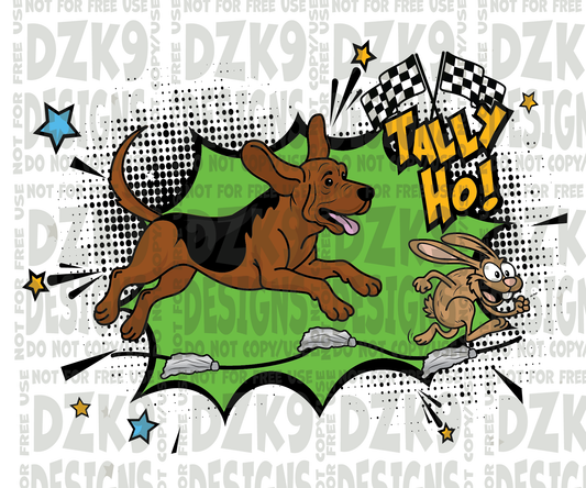 BLOODHOUND TALLY HO COMIC STYLE