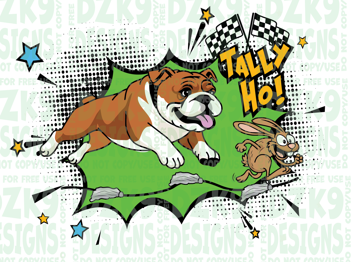 Cute BULLDOG - TALLY HO COMIC - SHIRTS & MORE!