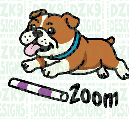 Cute BULLDOG - Zoom Agility - SHIRTS & MORE!