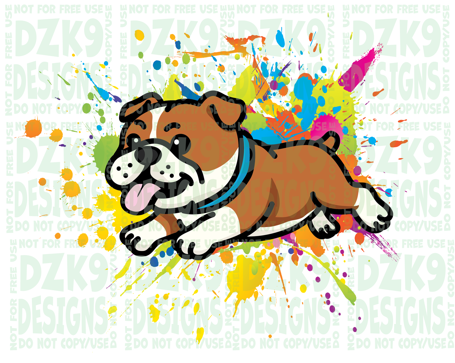 Cute BULLDOG - COLOR SPLASH - SHIRTS & MORE!