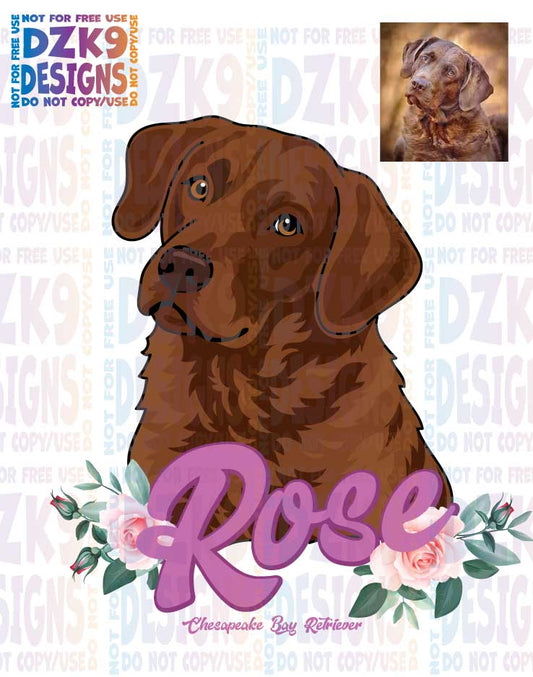 Chesapeake Bay Retriever Rose - SHIRTS & MORE!
