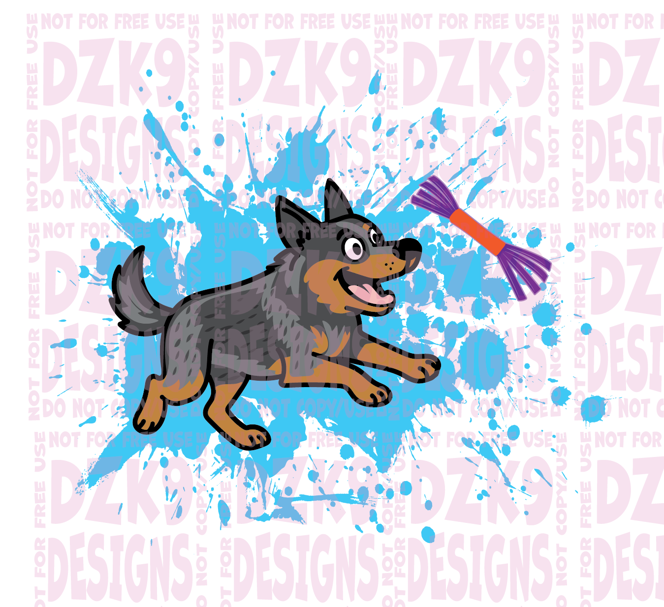 DOCK JUMPING (CATTLE DOG CARTOON)