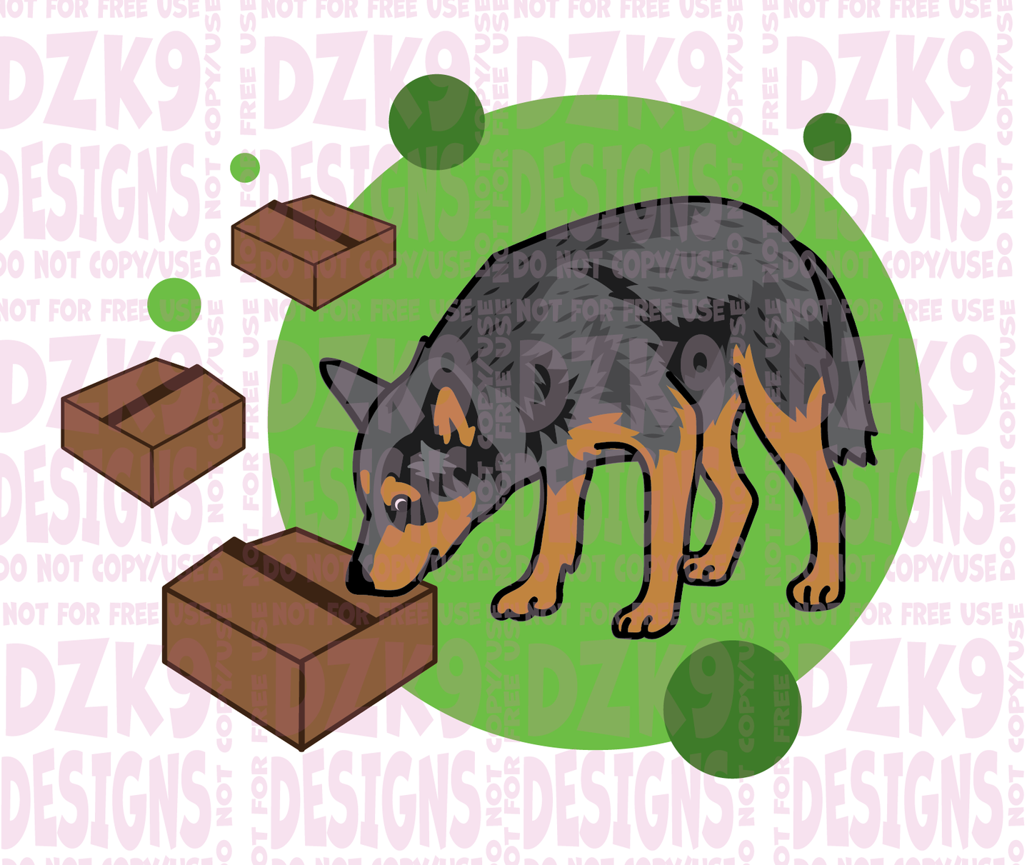 NOSEWORK (CATTLE DOG CARTOON)