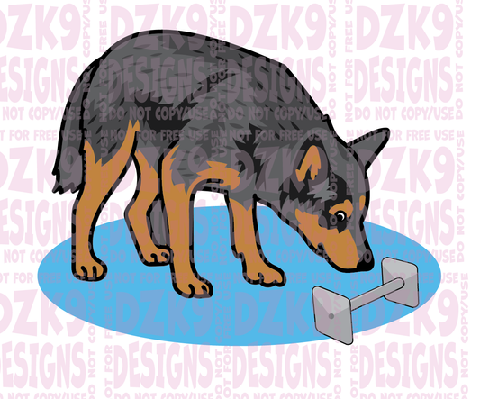 OBEDIENCE 1 (CATTLE DOG CARTOON)