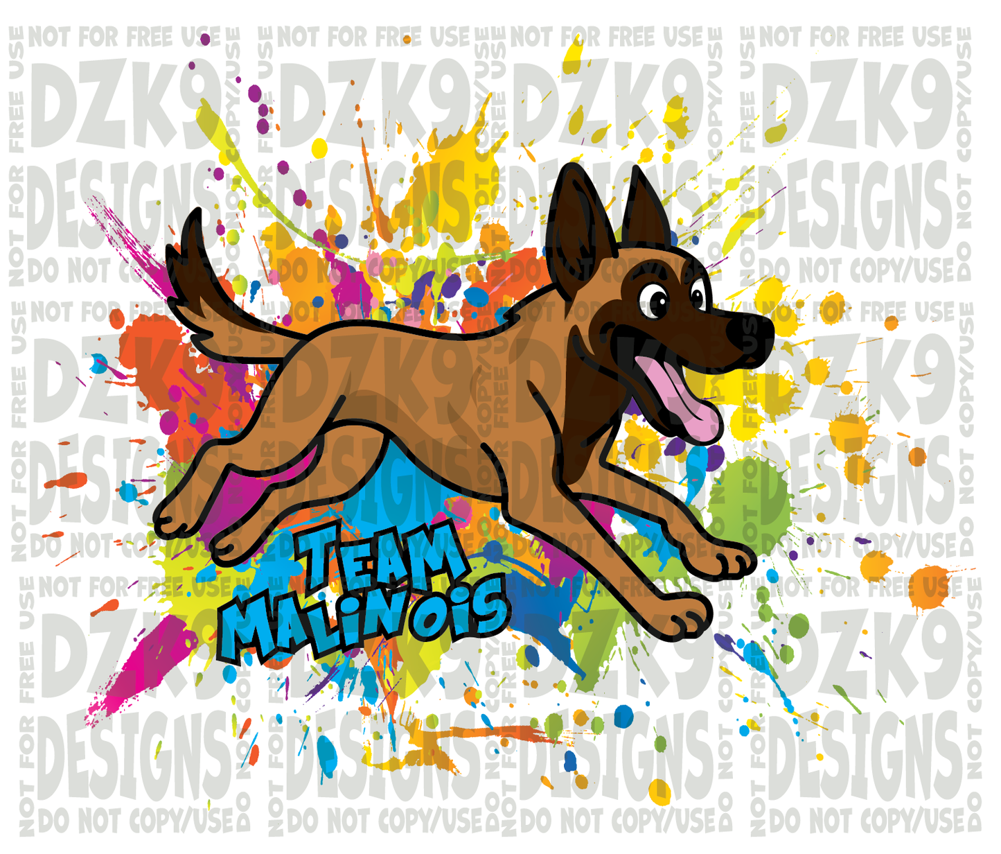 COLOR SPLASH -  Malinois CARTOON