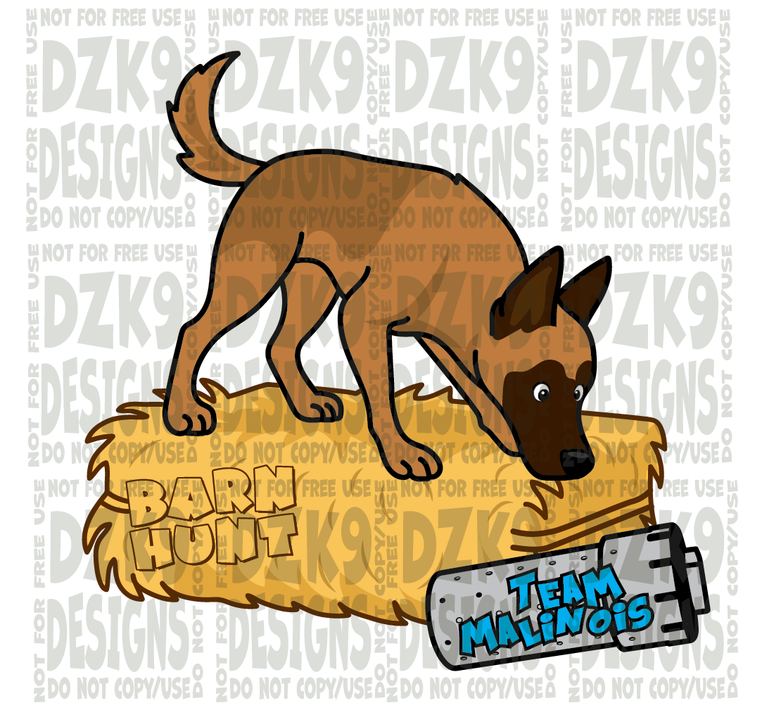 BARN HUNT SNIFF -  Malinois CARTOON