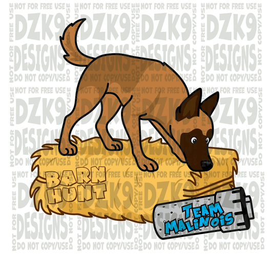 BARN HUNT SNIFF -  Malinois CARTOON