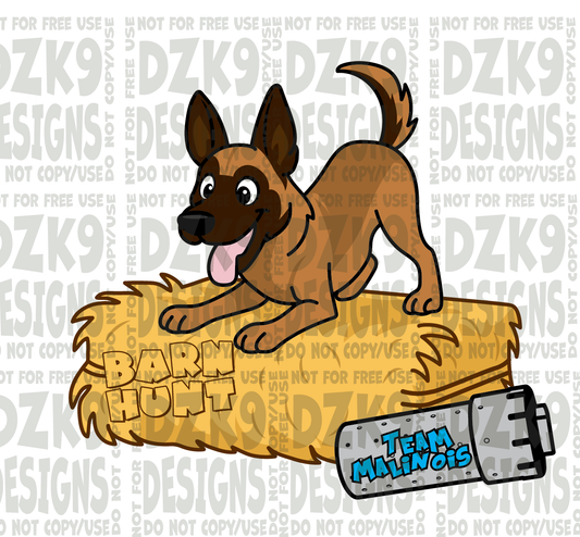 BARN HUNT PLAY -  Malinois CARTOON