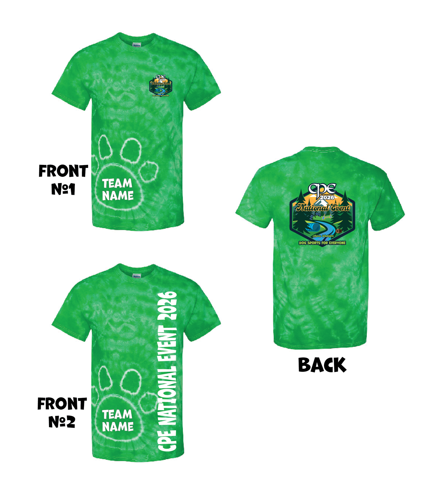 CPE NATIONALS 2026 Cotton T-Shirt - Tie Dye Paw Print Tee