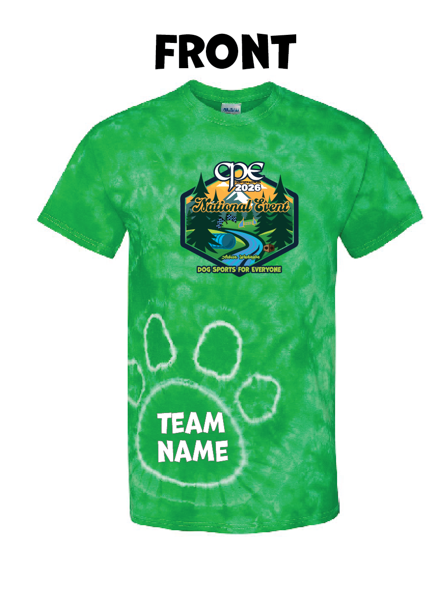 CPE NATIONALS 2026 Cotton T-Shirt - Tie Dye Paw Print Tee