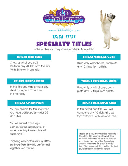 DZK9 CHALLENGE - TRICKS TITLES