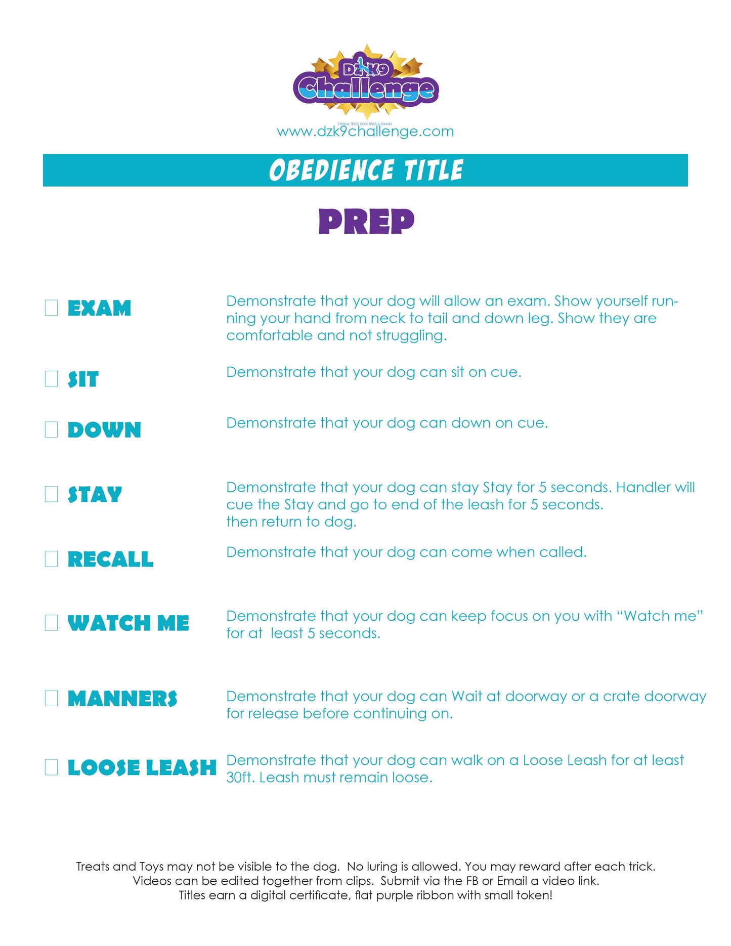 DZK9 CHALLENGE - OBEDIENCE
