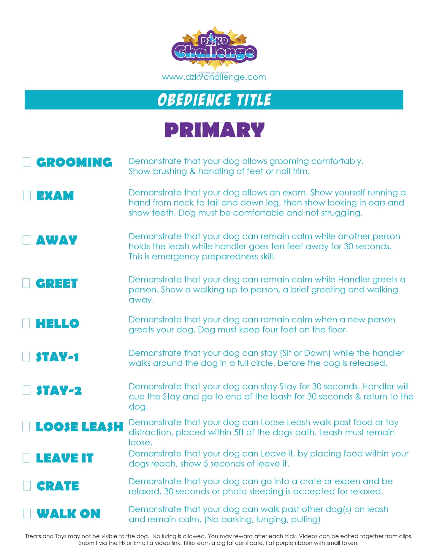 DZK9 CHALLENGE - OBEDIENCE