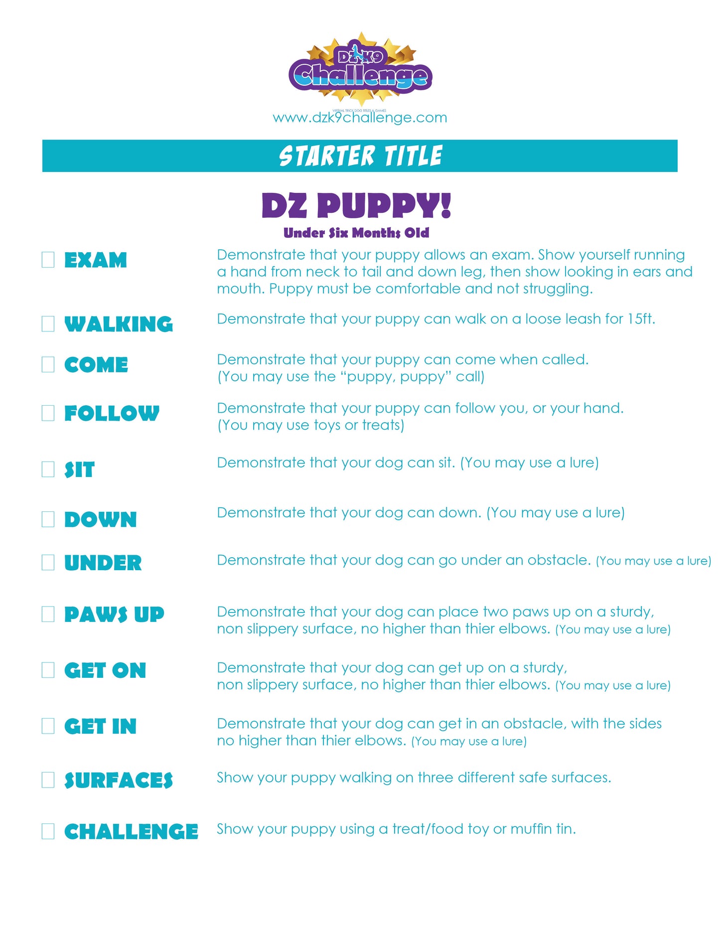 DZK9 CHALLENGE - OBEDIENCE