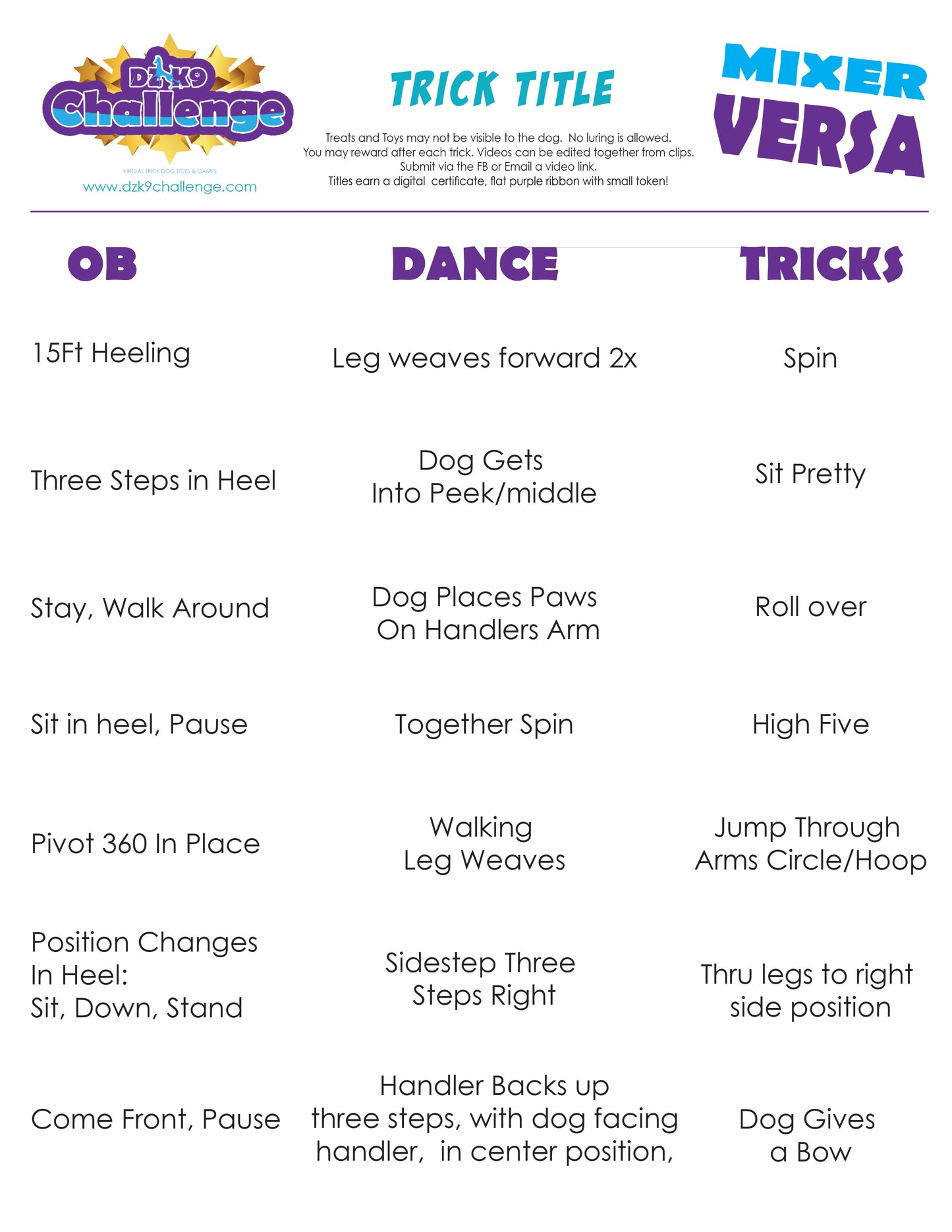 DZK9 CHALLENGE - VERSA (MIXED SKILLS)