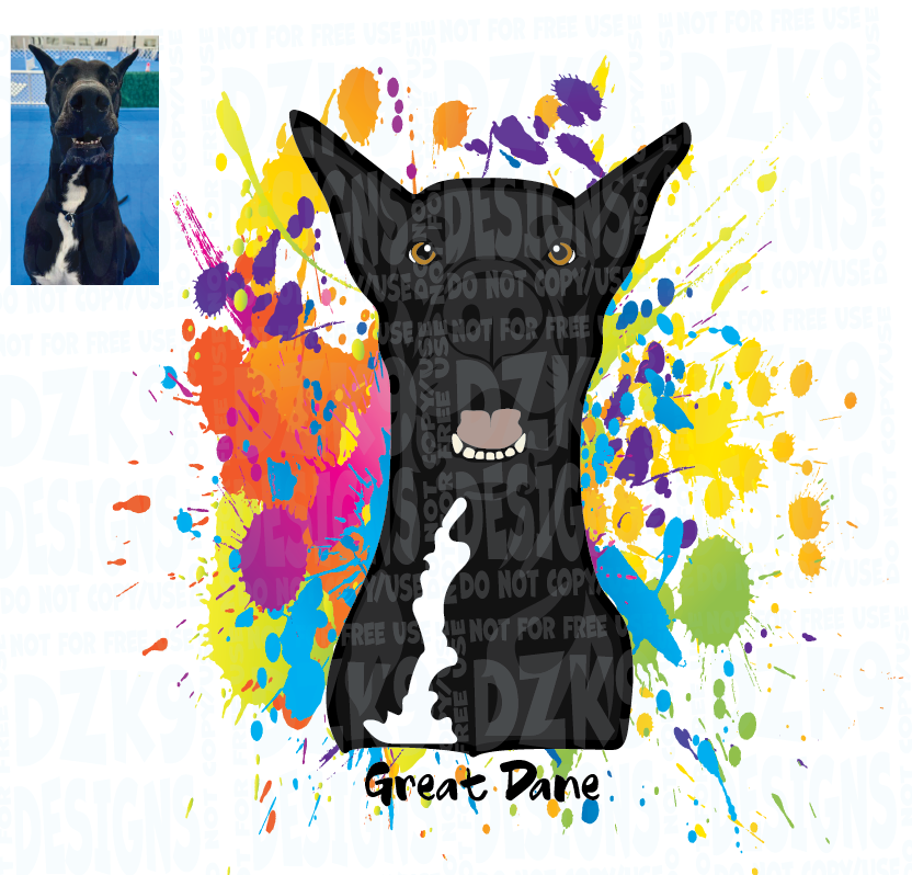 GREAT DANE  - BLACK FACE CARTOON SHIRTS & MORE!