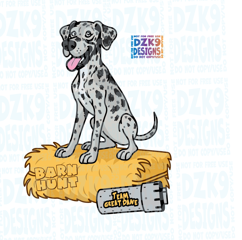 GREAT DANE  - BARN HUNT CARTOON SHIRTS & MORE!