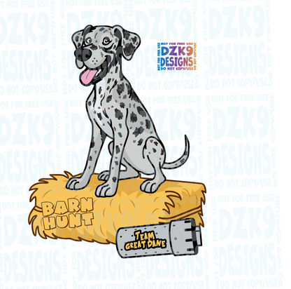 GREAT DANE  - BARN HUNT CARTOON SHIRTS & MORE!