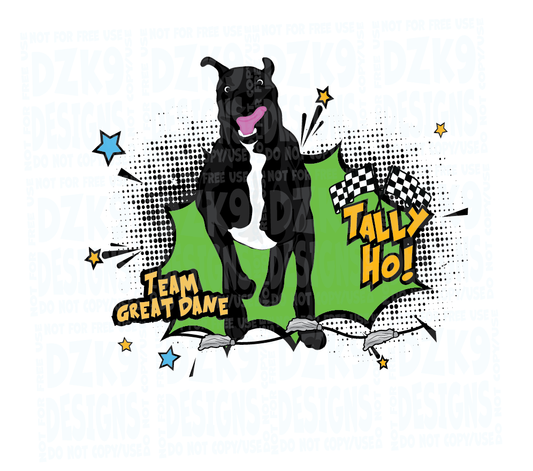 GREAT DANE  - TALLY HO COMIC CARTOON SHIRTS & MORE!