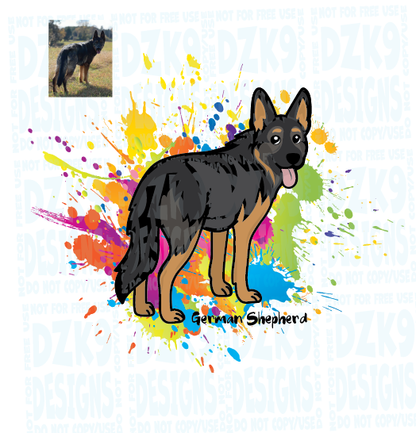 GERMAN SHEPHERD CUTE - CARTOON SHIRTS & MORE!