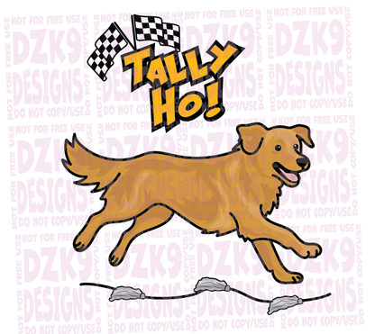 GOLDEN RETRIEVER - TALLY HO!  CARTOON SHIRTS & MORE!