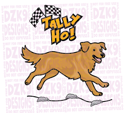 GOLDEN RETRIEVER - TALLY HO!  CARTOON SHIRTS & MORE!