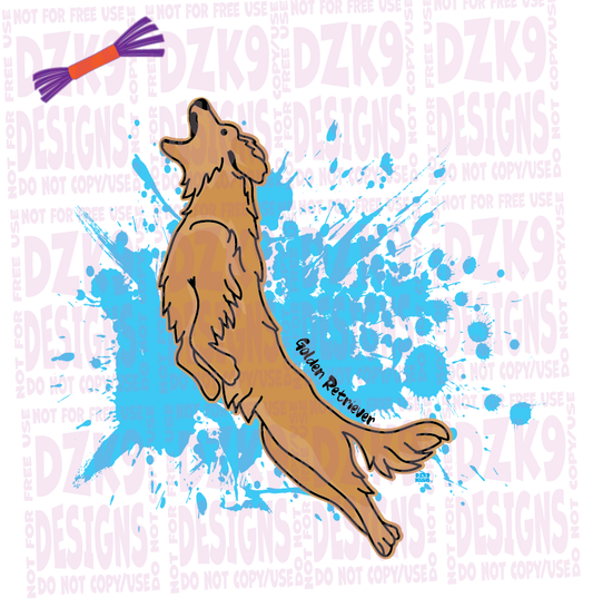GOLDEN RETRIEVER DOCK DIVING - CARTOON SHIRTS & MORE!