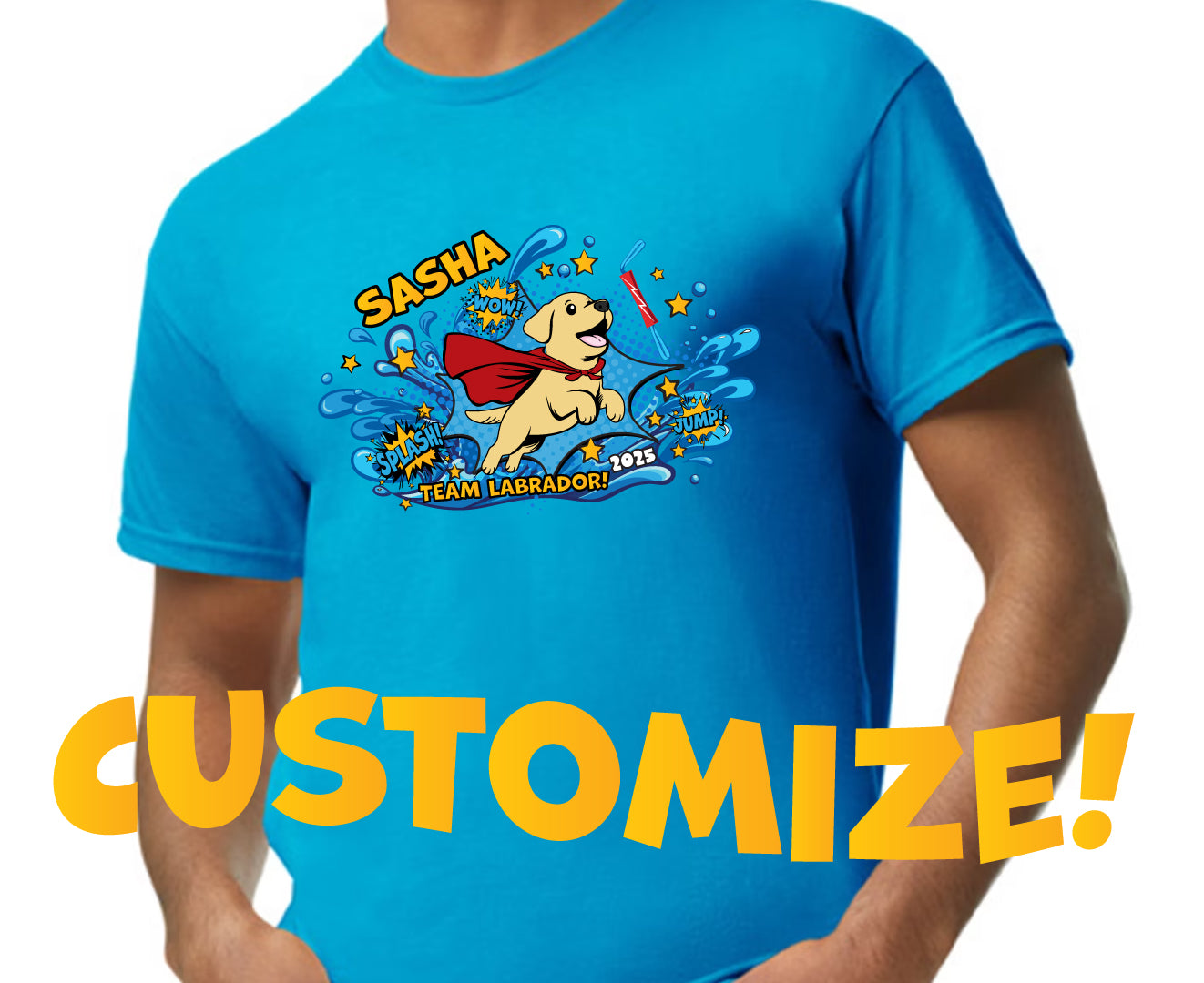 SUPERHERO *HAND DRAWN* CARTOON CUSTOM TEE!