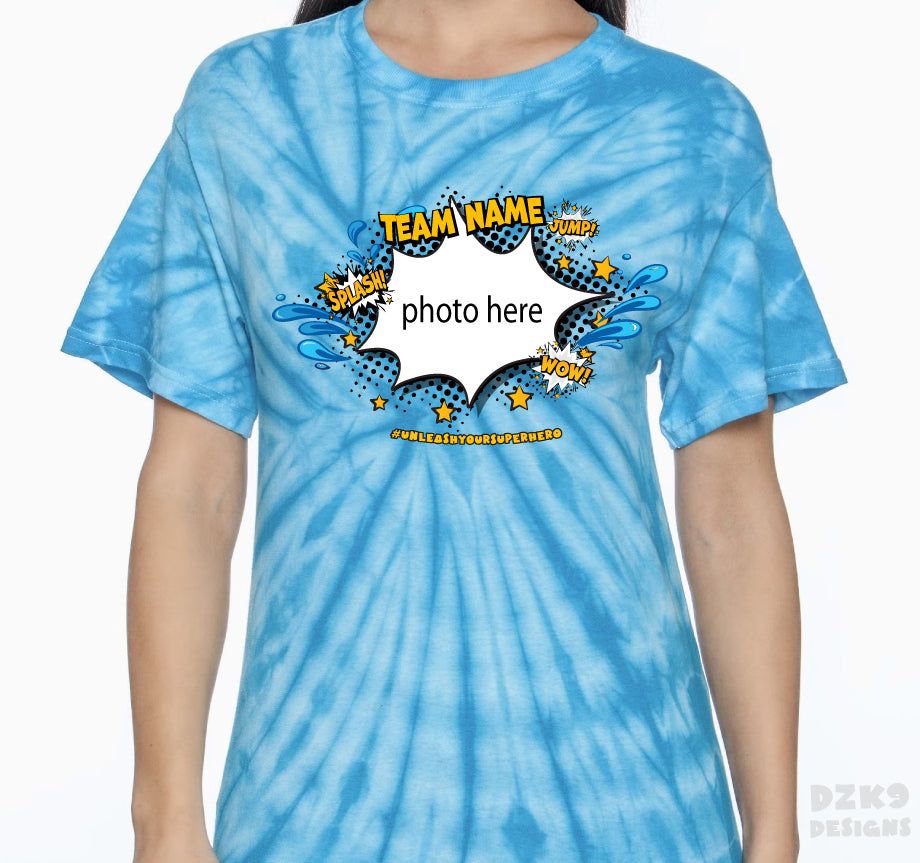 SUPERHERO *PHOTO* CUSTOM TEE**TYE DYE