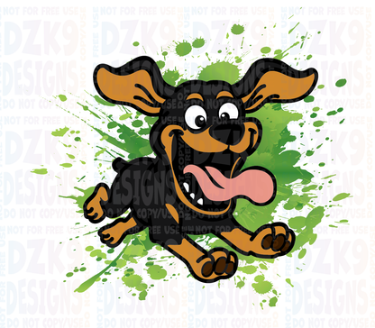 FAST CAT / LURE COMIC STYLE CARTOON FUN SHIRT (ROTTIE)
