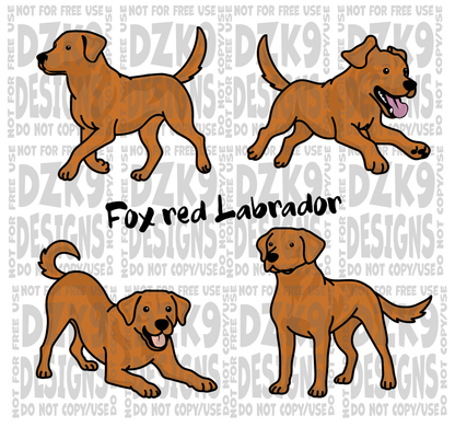 Fox Red Labrador Cartoon- TeeShirts & More!