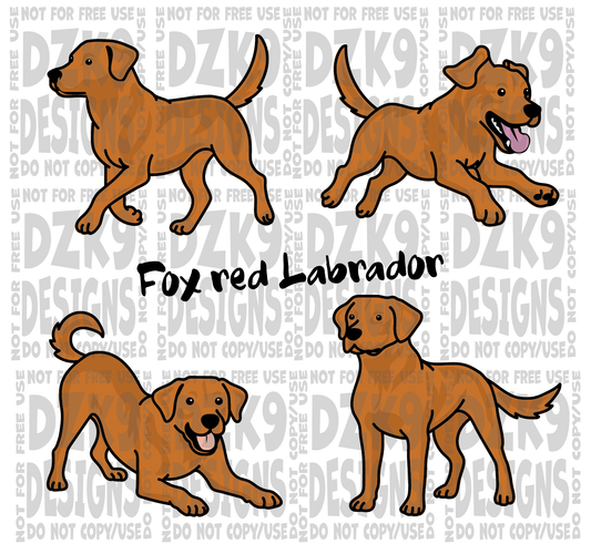 Fox Red Labrador Cartoon- TeeShirts & More!