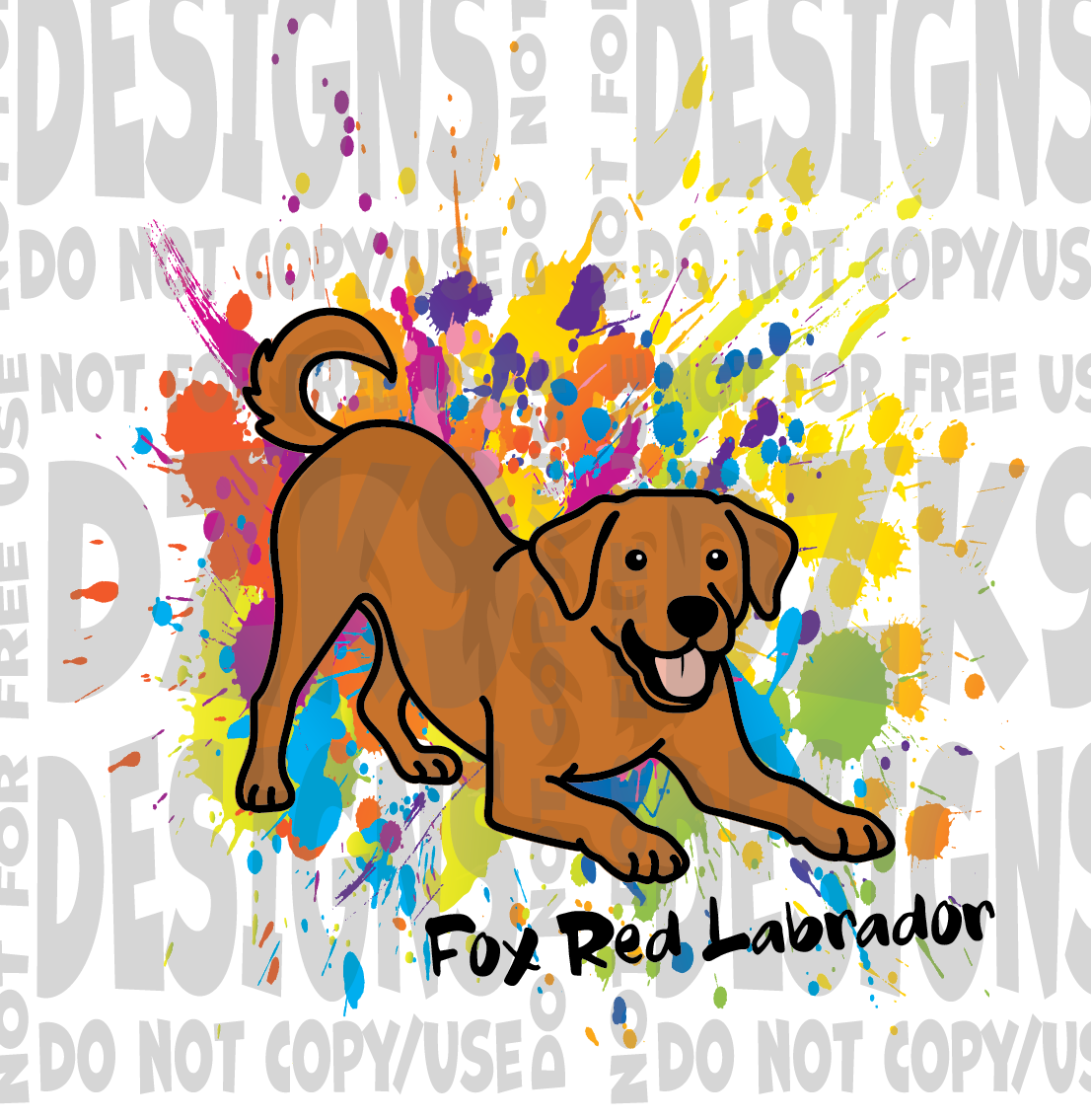Fox Red Labrador Cartoon- TeeShirts & More!