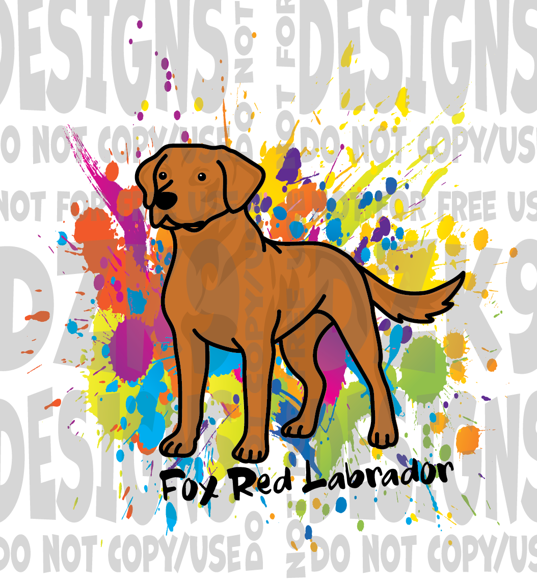 Fox Red Labrador Cartoon- TeeShirts & More!