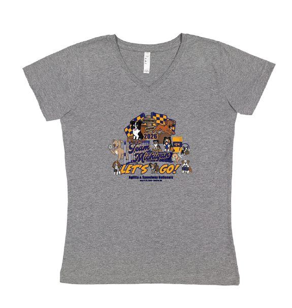 TEAM MICHIGAN 2026  T-Shirt  LADIES VNECK