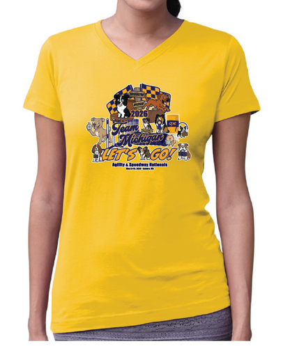 TEAM MICHIGAN 2026  T-Shirt  LADIES VNECK