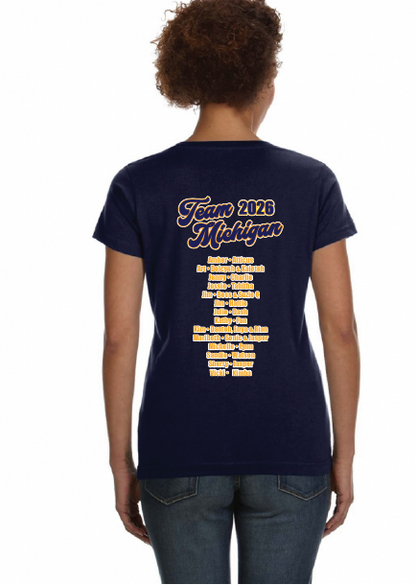 TEAM MICHIGAN 2026  T-Shirt  LADIES VNECK
